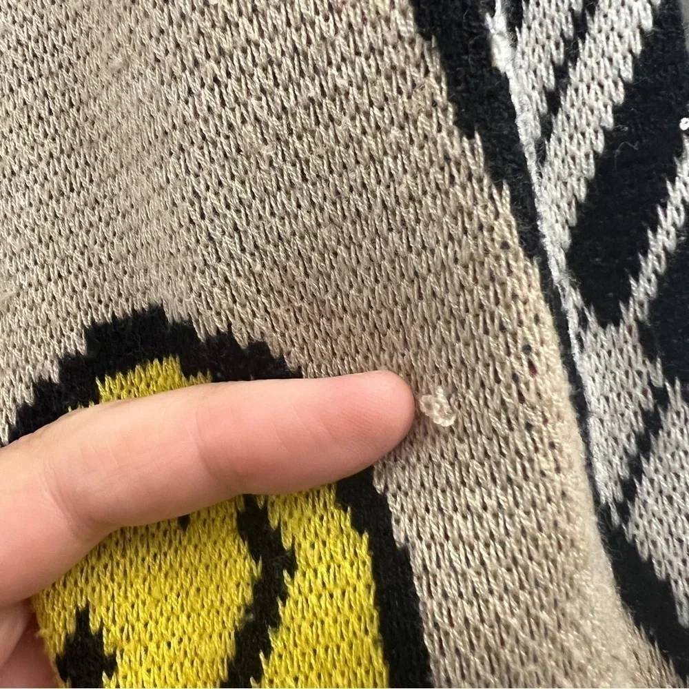 MSKN2ND OFFICE COUTURE PATTERN SWEATER‎ BEIGE, size small - Picture 6 of 8